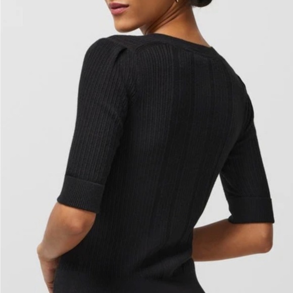 Premise Studio Women's Black 3/4 Sleeve Crew Neck Rayon Blend Sweater EUC! - Picture 3 of 8